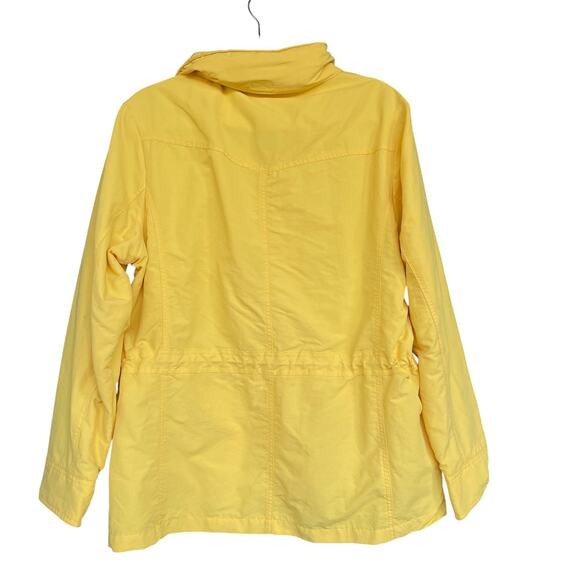 Lands' End Jacket Womens Large Yellow Mesh Lined Windbreaker Zip Front Pockets - Picture 2 of 10